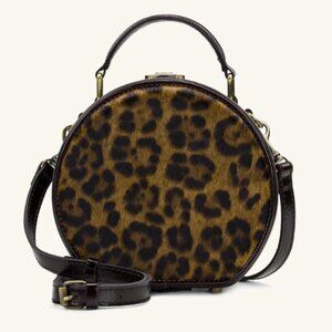 NWT Patricia Nash Leopard Hair Calf Allier Hat Box Hard Bag - Unique brand new